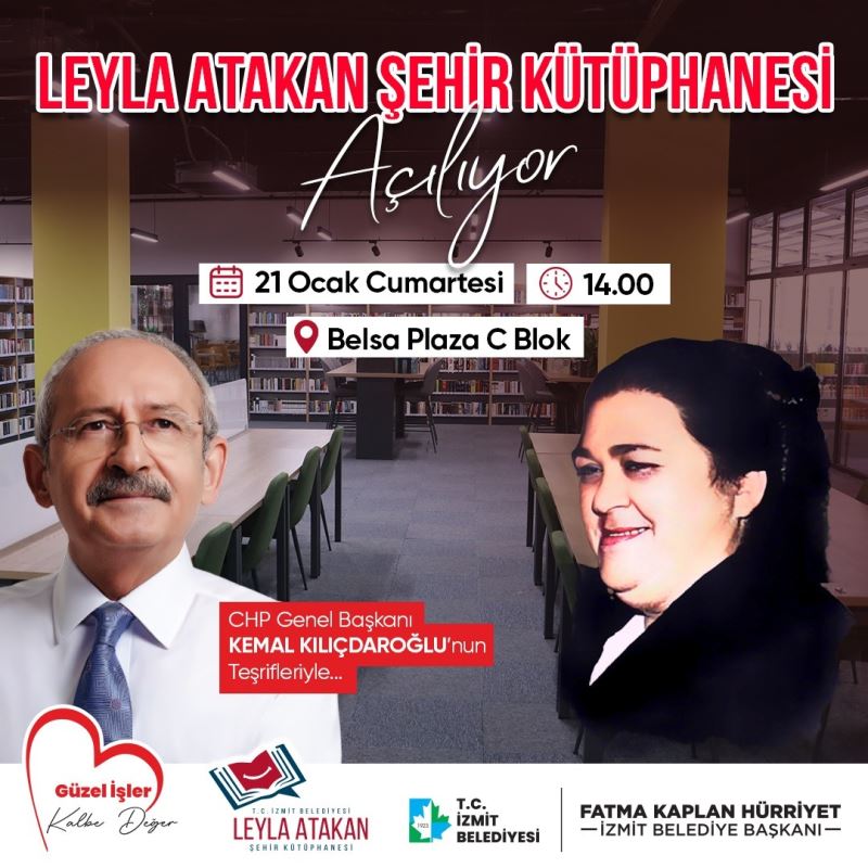 KEMAL KILIÇDAROĞLU LEYLA ATAKAN ŞEHİR KÜTÜPHANESİNİN AÇILIŞ KURDELESİNİ KESECEK