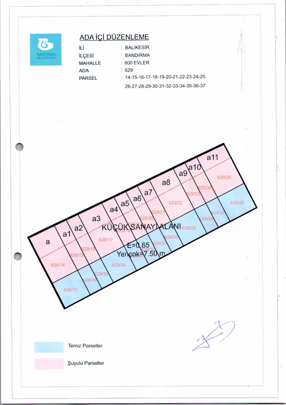 600 Evler Mahallesi 629 Ada İçi Düzenlemesi