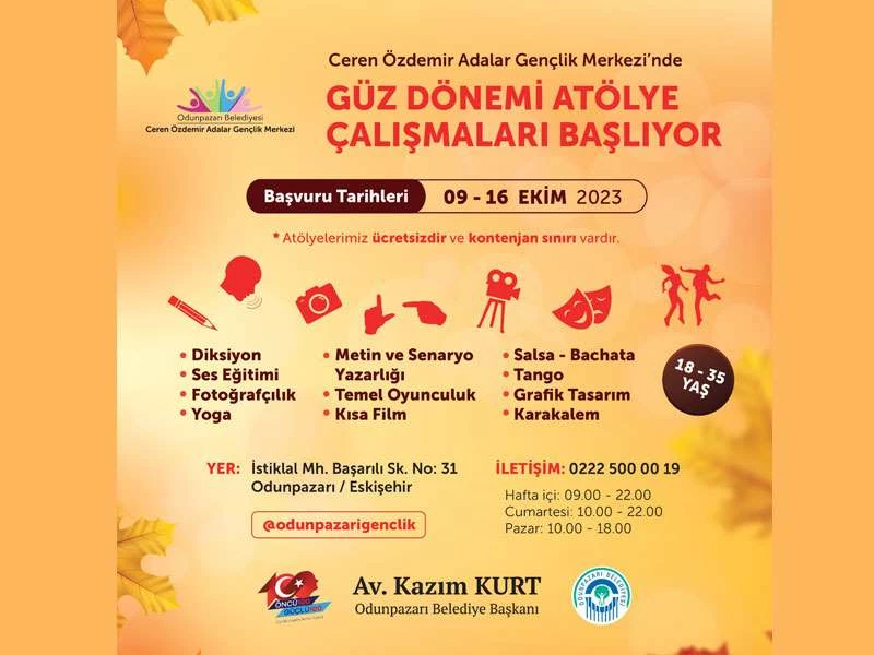 CEREN ÖZDEMİR ADALAR GENÇLİK MERKEZİ’NDE ATÖLYE KAYITLARI BAŞLADI
