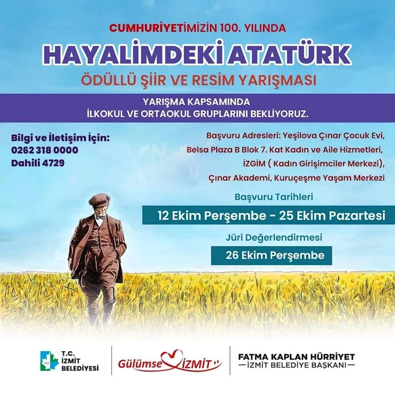 ÇOCUKLAR ‘HAYALLERİNDEKİ ATATÜRK’Ü ANLATMAK İÇİN YARIŞACAK!