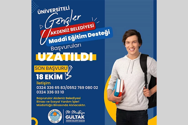 AKDENİZ BELEDİYESİ’NİN SAĞLADIĞI EĞİTİM DESTEĞİNDE BAŞVURU SÜRECİ UZATILDI