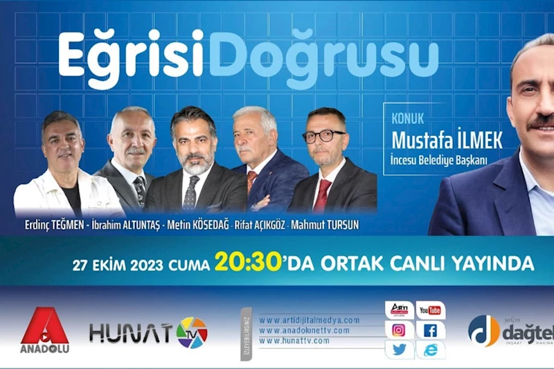 Belediye Başkanımız Av. Mustafa İlmek 27 Ekim Cuma günü Saat: 20.30