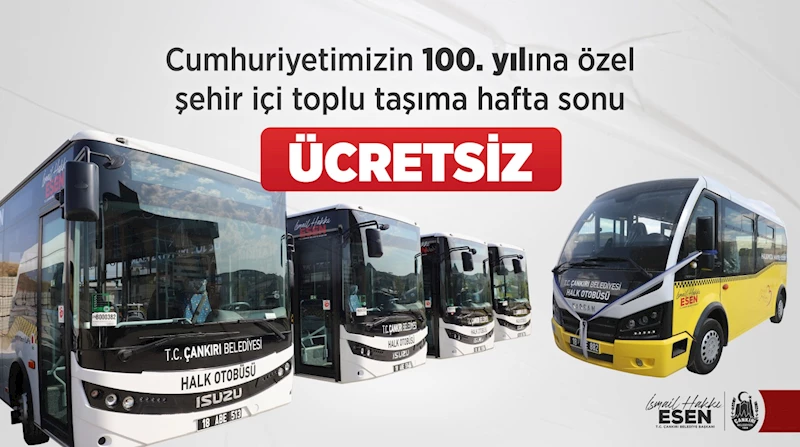 Cumhuriyet Bayramına Özel Otobüsler İki Gün Ücretsiz