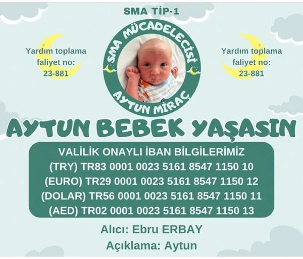 ARTVİN BELEDİYESİNDEN AYTUN BEBEĞE 60 BİN TL DESTEK