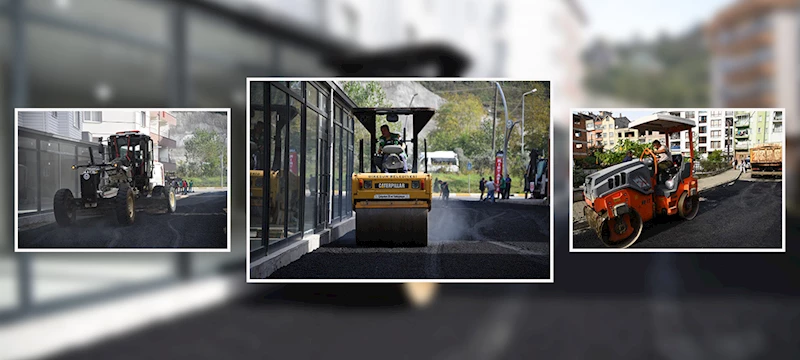 GİRESUN’DA DÖRT KOLDAN SICAK ASFALT ÇALIŞMALARI DEVAM EDİYOR