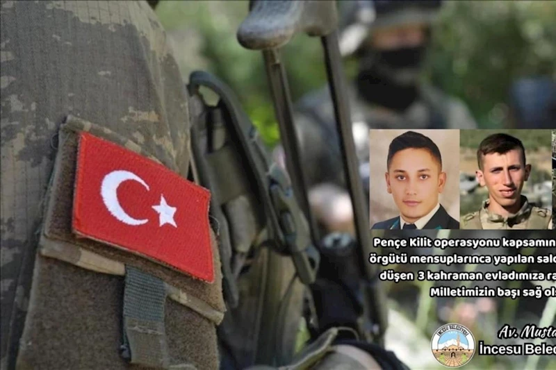 Pençe Kilit operasyonu kapsamında bölücü terör örgütü mensuplarınca yapılan saldırı sonucu şehit düşen 3 kahraman evladımıza rahmet dilerim.