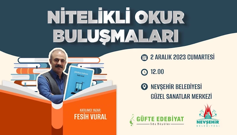 Güzel Sanatlar Merkezi’nde ‘Nitelikli Okur Buluşmaları’ Başlıyor