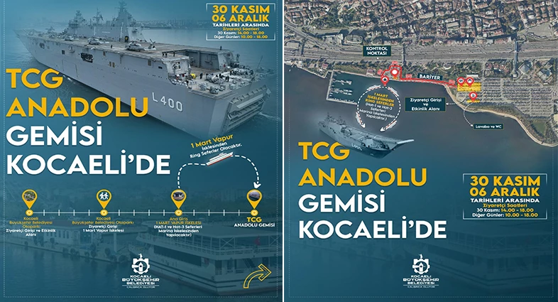 TCG Anadolu, 30 Kasım’da Kocaeli’ye geliyor