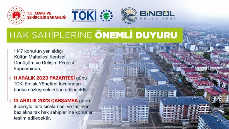 TOKİ HAK SAHİPLERİ İÇİN ÖNEMLİ DUYURU