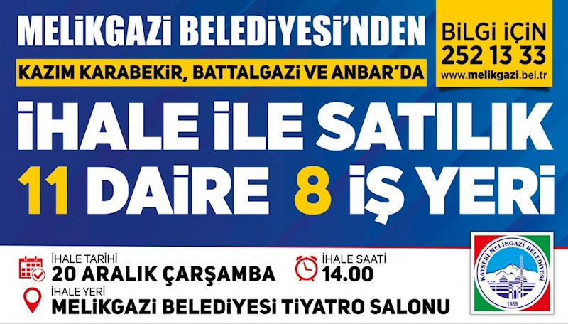 MELİKGAZİ’DEN SATILIK DAİRE VE İŞYERLERİ