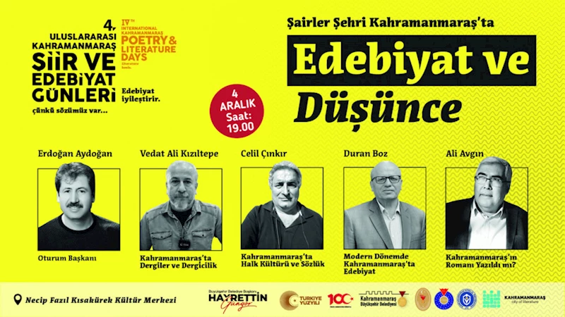 Şiir ve Edebiyatın Nabzı Kahramanmaraş’ta Atmaya Devam Ediyor