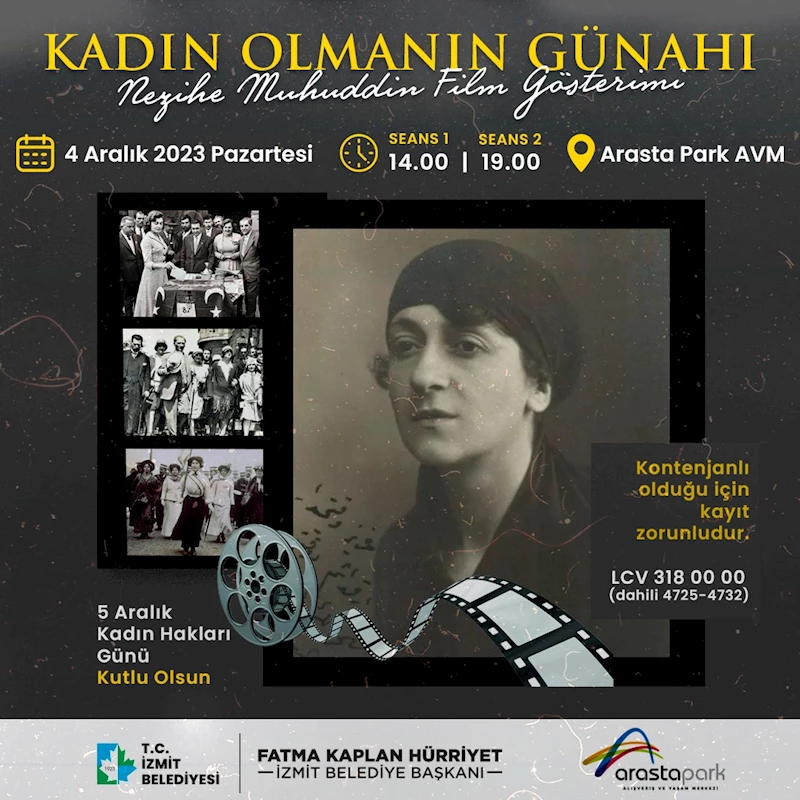 İZMİT BELEDİYESİ, 5 ARALIK DÜNYA KADIN HAKLARI GÜNÜ SEBEBİYLE ‘KADIN OLMANIN GÜNAHI’ BELGESELİNİ İZMİTLİLERLE BULUŞTURACAK
