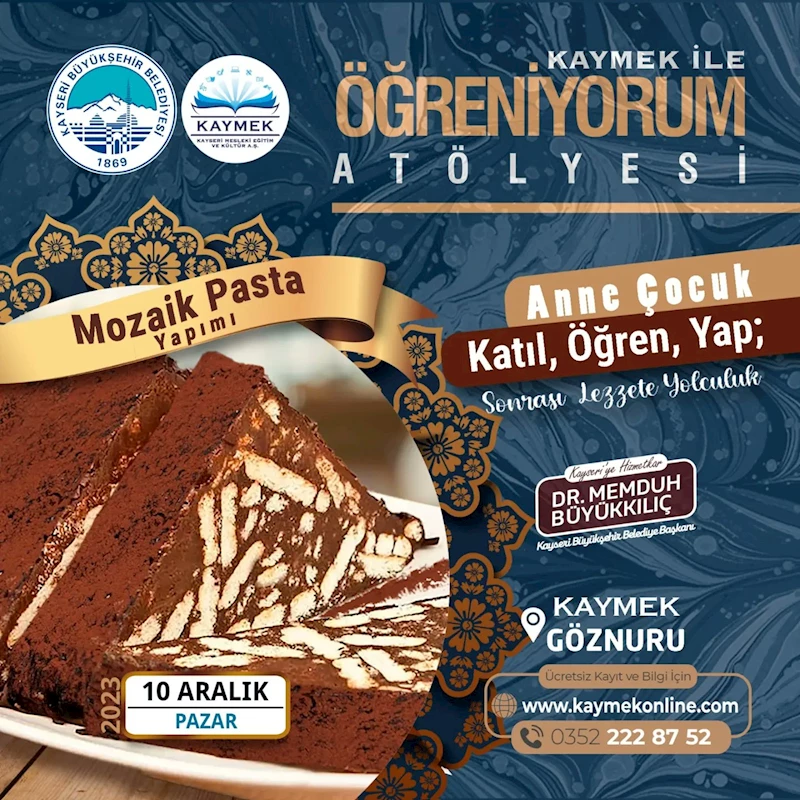 Büyükşehir KAYMEK’ten Anne-Çocuk Mozaik Pasta Yapımı Etkinliği