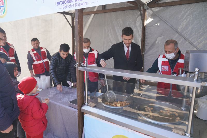 Miraç Kandili Münasebetiyle Cuma Namazı Sonrası Erbaalı Hemşehrilerimize Lokma İkramında Bulunduk.