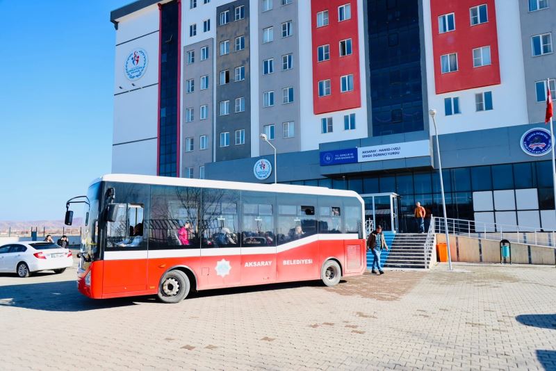 KYK YURTLARINDA KALAN DEPREMZELERE AKSARAY BELEDİYESİNDEN ÜCRETSİZ SERVİS İMKANI