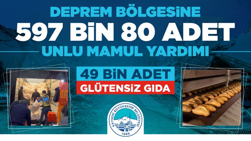Kayseri Büyükşehir’den Deprem Bölgesine 597 Bin 80 Adet Unlu Mamul Yardımı
