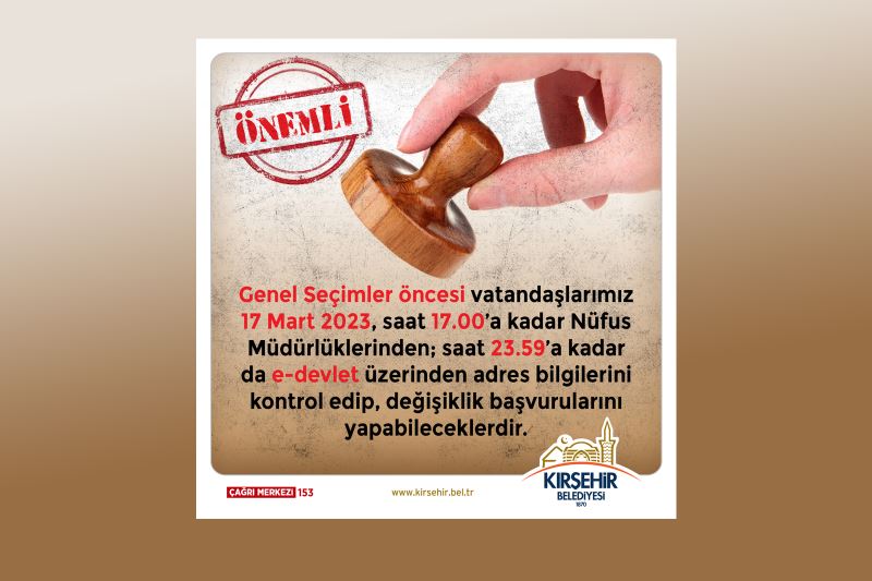 BAŞKANIMIZ EKİCİOĞLU, “ADRES DEĞİŞİKLİĞİ” KONUSUNDA HATIRLATMA YAPTI