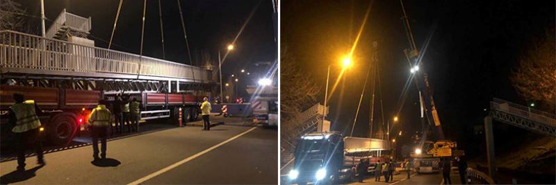 Eskihisar Feribot Yolu  üstgeçidi yenileniyor
