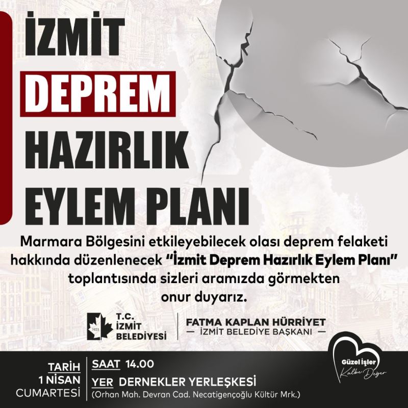 İZMİT BELEDİYESİ, İZMİT DEPREM HAZIRLIK EYLEM PLANINI AKADEMİSYEN VE STK’LAR NEZDİNDE KAMUOYUYLA PAYLAŞACAK