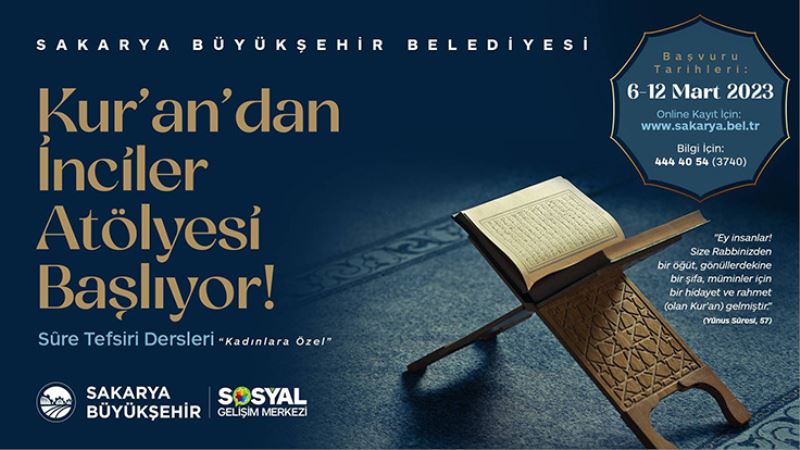Kur’an’dan İnciler Atölyesine kayıtlar başladı