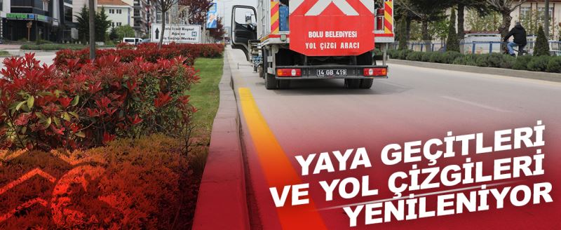 Yaya geçitleri ve yol çizgileri yenileniyor