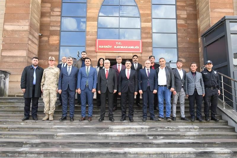 BAŞKAN ASYA, VALİ GÜNDÜZÖZ İLE BİRLİKTE HASKÖY VE KORKUT İLÇELERİNİ ZİYARET ETTİ