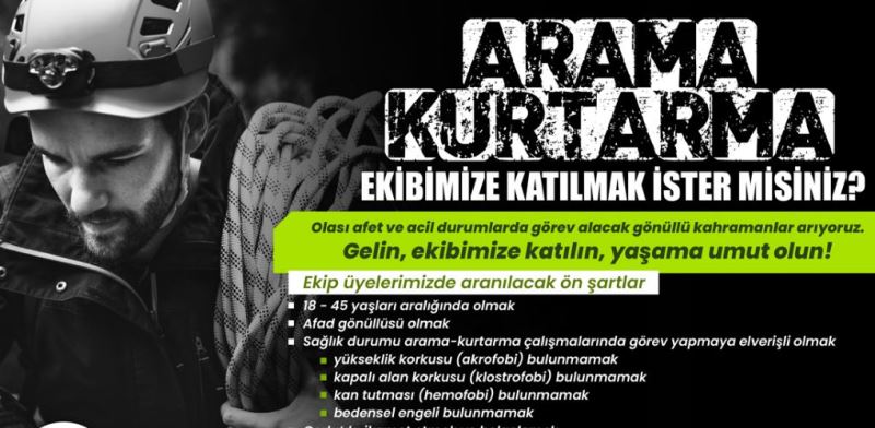 Arama Kurtarma Ekibimizde Gönüllü Olmak İster misiniz?
