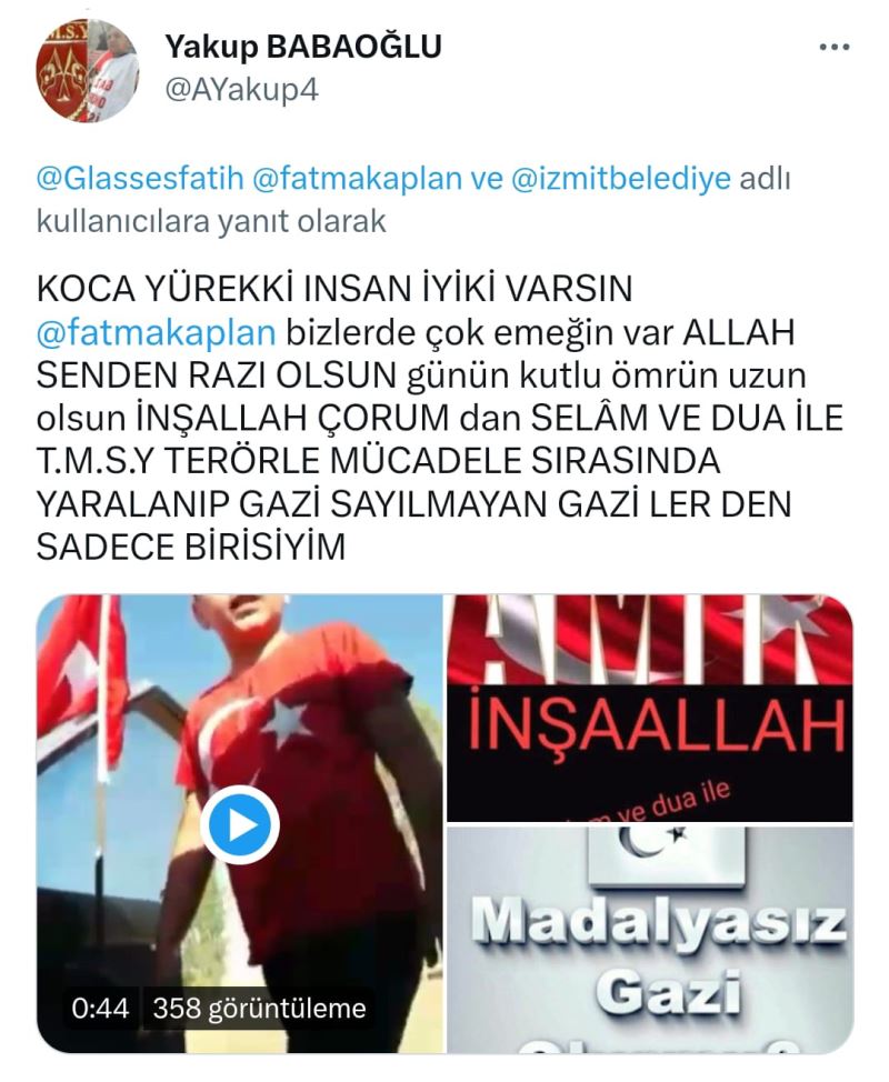 GAZİLİK HAKKI MÜCADELESİ VEREN VATANDAŞTAN AVUKATLAR GÜNÜNDE BAŞKAN HÜRRİYET’E: “KOCA YÜREKLİ İNSAN İYİ Kİ VARSIN”