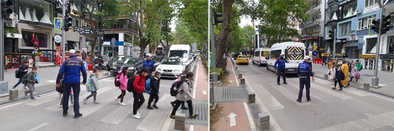 Zabıtadan okul önlerinde trafik haftası etkinliği