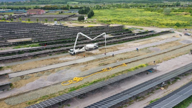 Şehrin yeni enerji kaynağı Karaman GES için son paneller kuruluyor
