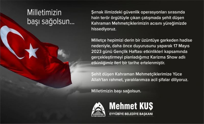 Gençlik Haftası Karizma Show Programımız Ertelendi