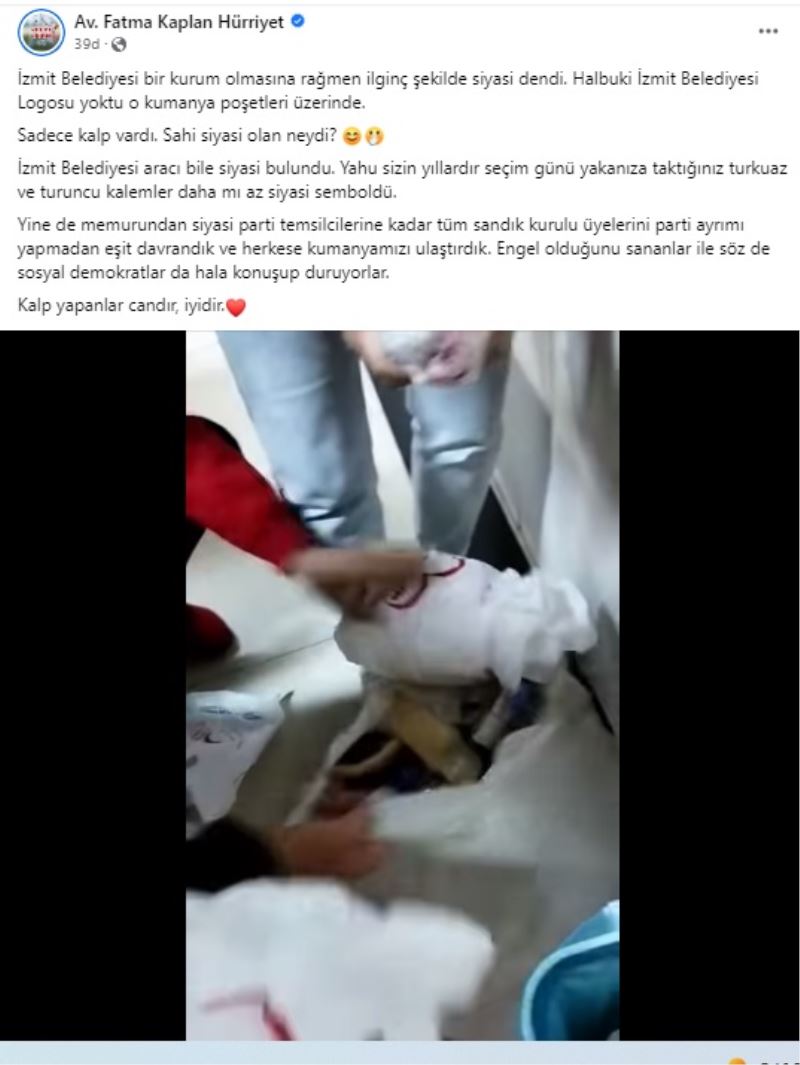 BAŞKAN HÜRRİYET’TEN KALPLİ KUMANYA POŞETLERİNE SİYASİ DİYENLERE YANIT
