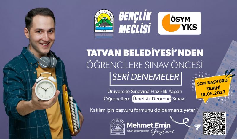Tatvan Belediyesinden Öğrencilere Ücretsiz Seri Denemeler..