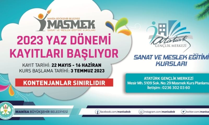 Yaz Okulu ile MASMEK ve Konservatuvar Yaz Dönemi Kurs Kayıtları Başlıyor