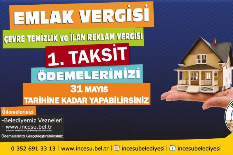 Emlak Vergisi ve 2023 yılına ait Çevre Temizlik Vergisi ile İlan Reklam Vergisi