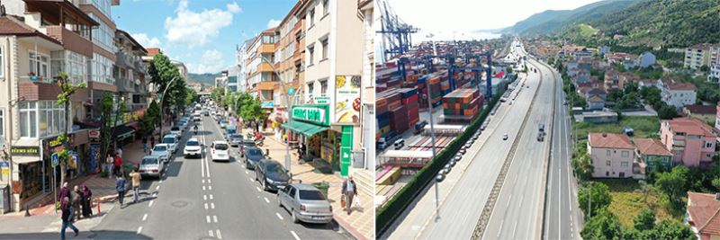 Körfez’de asfaltlanan caddelerin yol çizgileri çekildi