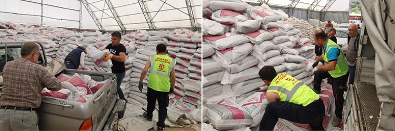 Büyükşehir’den çiftçilere yüzde 50  hibeli gübre dağıtımı sürüyor