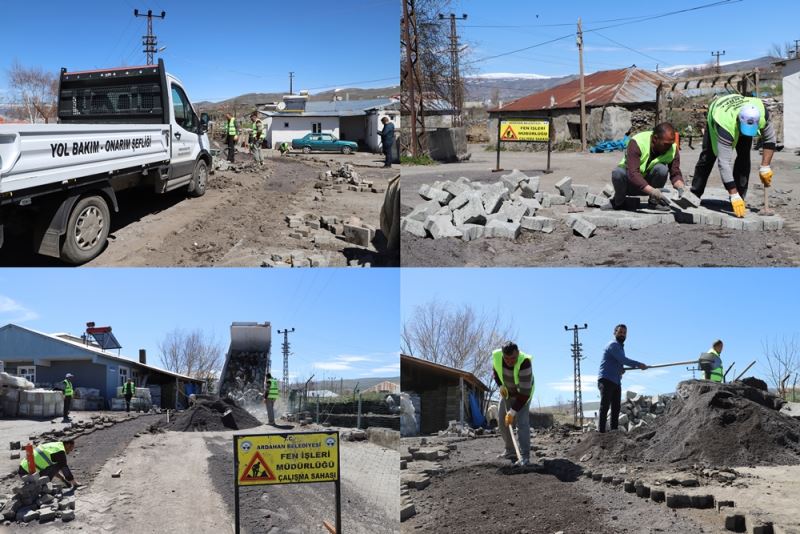 ARDAHAN’DA PARKE TAŞI YOL YAPIM ÇALIŞMALARI DEVAM EDİYOR.