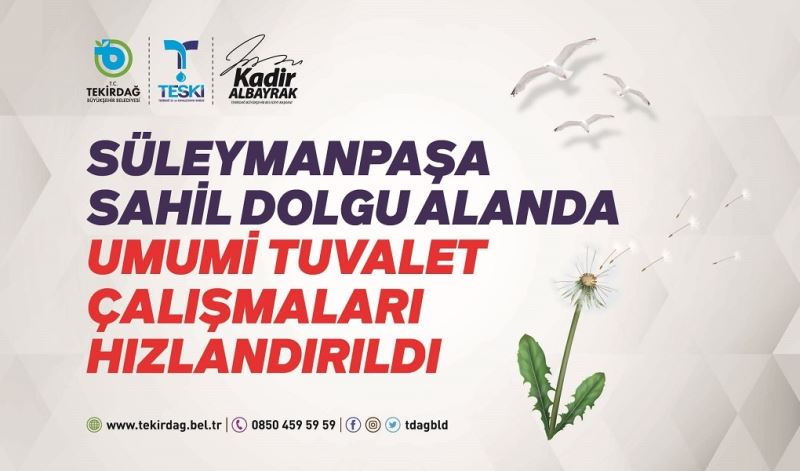 SÜLEYMANPAŞA SAHİL DOLGU ALANDA UMUMİ TUVALET İÇİN ÇALIŞMALAR HIZLANDIRILDI