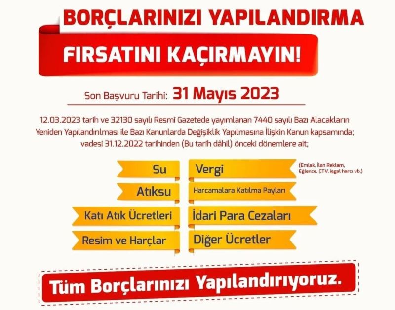 BELEDİYELERE, OLAN BORÇLARIN YAPILANDIRILMASI