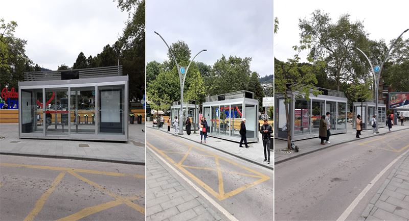 Cumhuriyet Parkına klimalı modern durak
