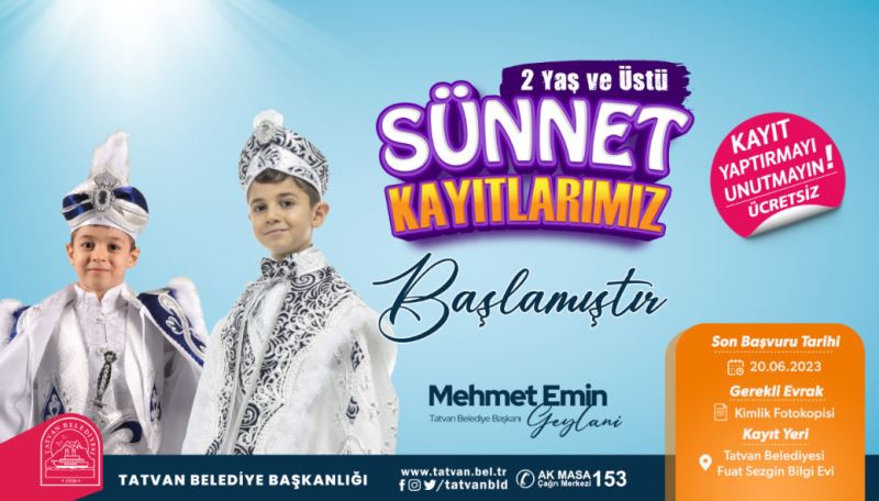 Tatvan’da Sünnet Şöleni İçin Kayıtlar Başladı