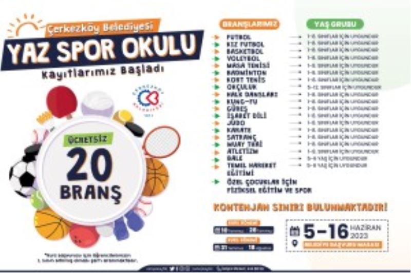 YAZ SPOR OKULU KAYITLARIMIZ BAŞLADI