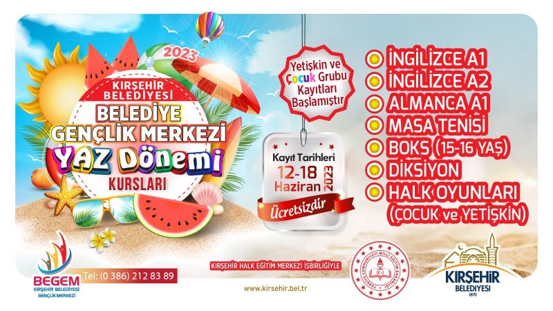 BEGEM VE AİLE YAŞAM MERKEZİ YAZ DÖNEMİ KURS KAYITLARI 12 HAZİRAN’DA BAŞLIYOR