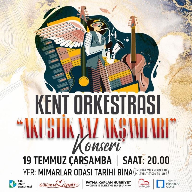 İZMİT BELEDİYESİNDEN AKUSTİK YAZ AKŞAMLARI KONSERİ