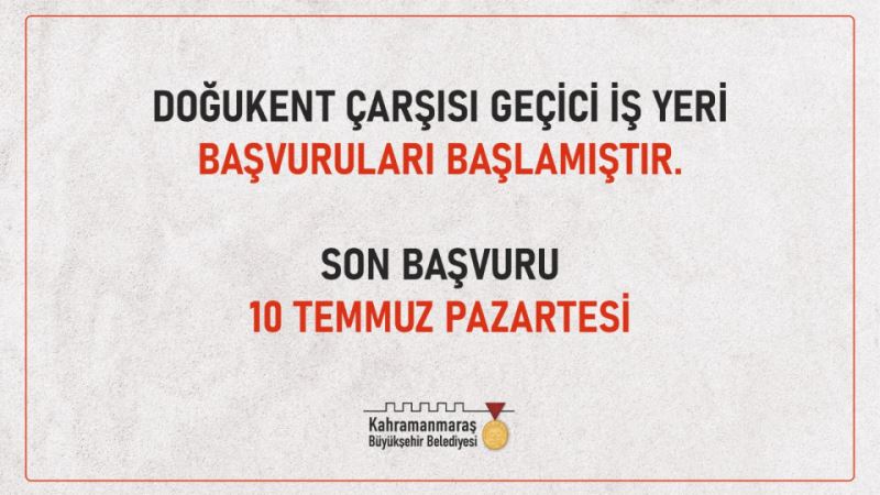 Doğukent Geçici Çarşısı’nda Başvurular Başladı!