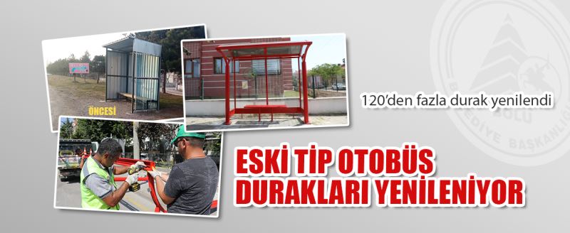 Bolu’da eski tip otobüs durakları yenileniyor