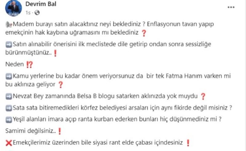 DEVRİM BAL: EMEKÇİLERİMİZİ SİYASİ RANT İÇİN Mİ AYLARDIR MAĞDUR ETTİNİZ?