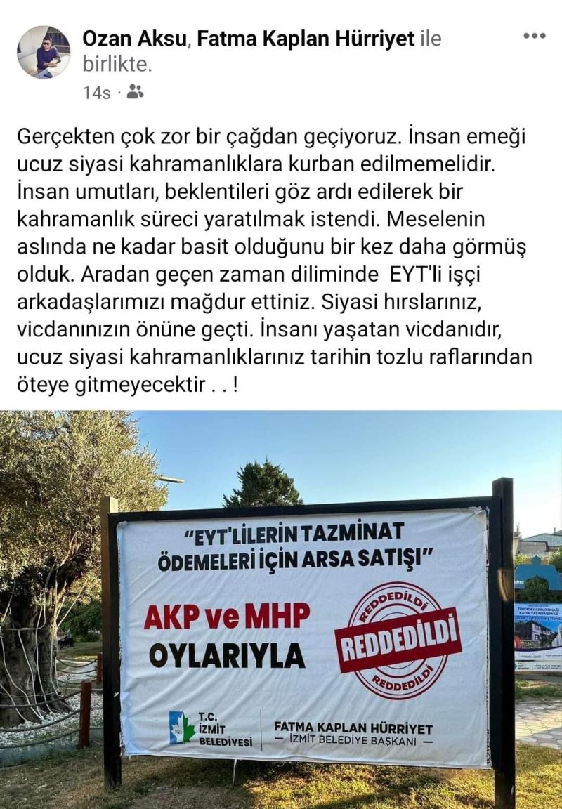 OZAN AKSU: UCUZ SİYASİ KAHRAMANLIKLARINIZ  TARİHİN TOZLU RAFLARINDAN ÖTEYE GİTMEYECEKTİR!