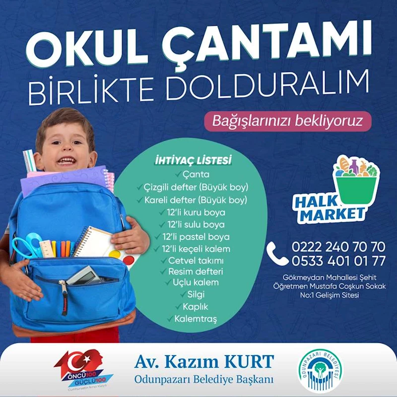 HALK MARKET ÇOCUKLARA KIRTASİYE YARDIMI İÇİN ÇAĞRIDA BULUNDU